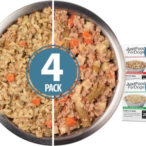 Fresh Dog Food Topper Variety Pack, Beef & Chicken Human Grade Dog Food Recipes – 12.5 oz (Pack of 4)