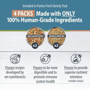 Fresh Dog Food Topper Variety Pack, Beef & Chicken Human Grade Dog Food Recipes – 12.5 oz (Pack of 4)